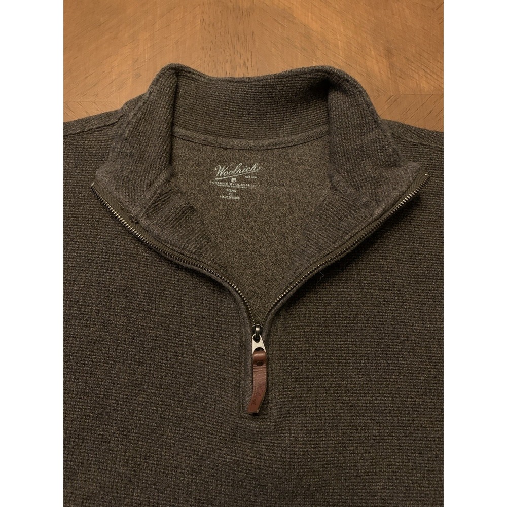 Woolrich Quarter Zip Pullover Sweater Men's XL Brown *materials tag is missing - Picture 9 of 16